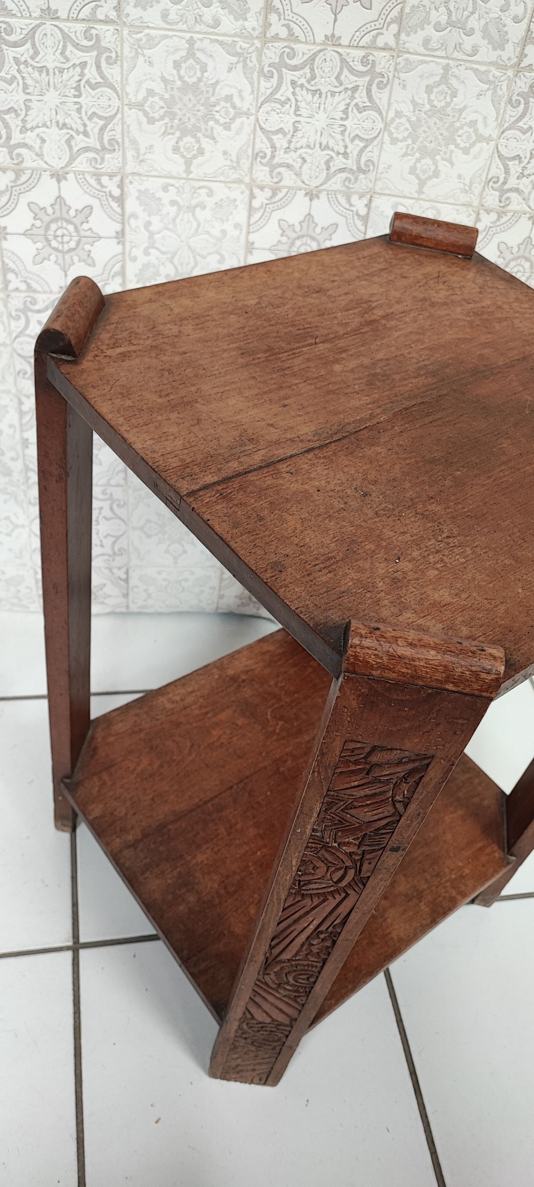 Pedestal table art deco side cabinet