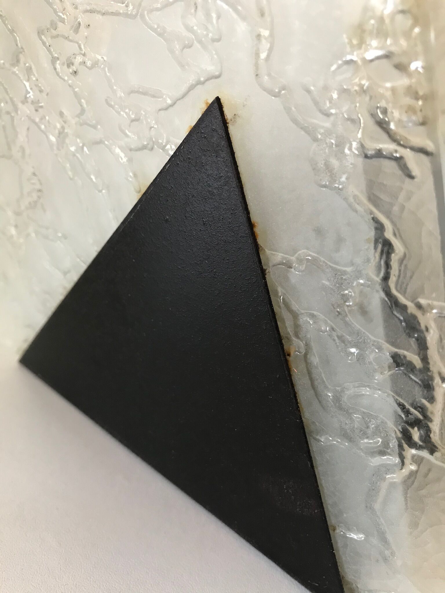Metal lamp and triangular glass design 60 years