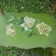 wooden side table painted flowers