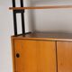 Vintage desk with modular bookcase in wood and metal, 1960