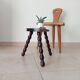 Vintage turned wooden tripod stool