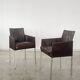 Pair of Karl-Friedrich Förster Leather and Rattan Chairs Germany 1990s