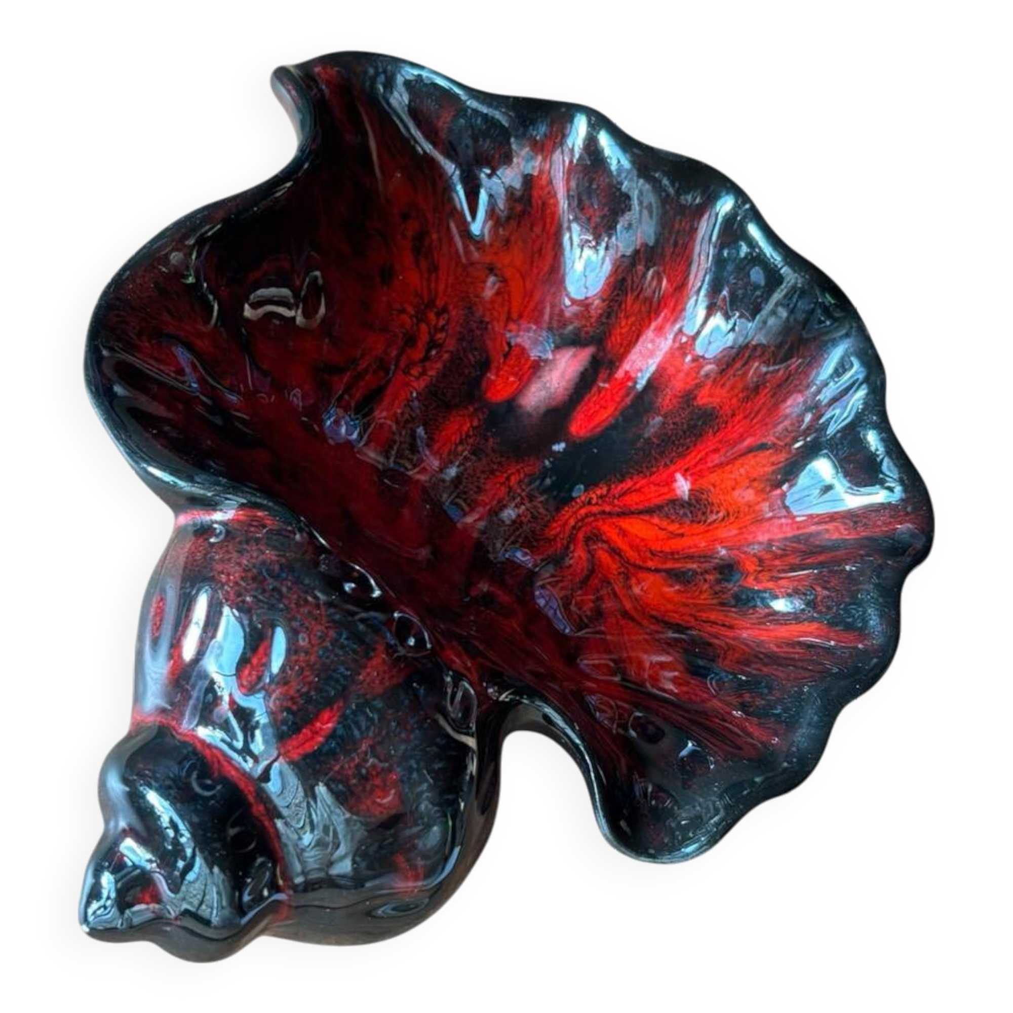 Large vintage seashell trinket tray