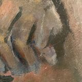 Expressionist portrait 1965 signed GR