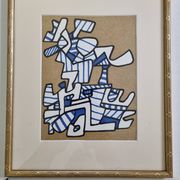 Screenprint after Jean Dubuffet framed under glass 27 cm by 32 cm