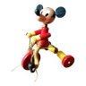 Jouet ancien mickey mouse sur son tricycle en bois