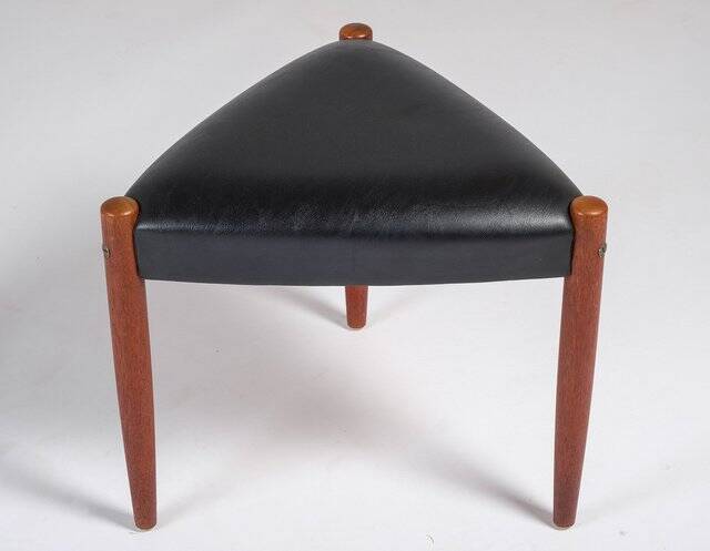 Three-Legged Teak Stool, Denmark, 1960s