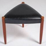 Three-Legged Teak Stool, Denmark, 1960s