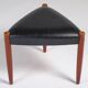 Three-Legged Teak Stool, Denmark, 1960s