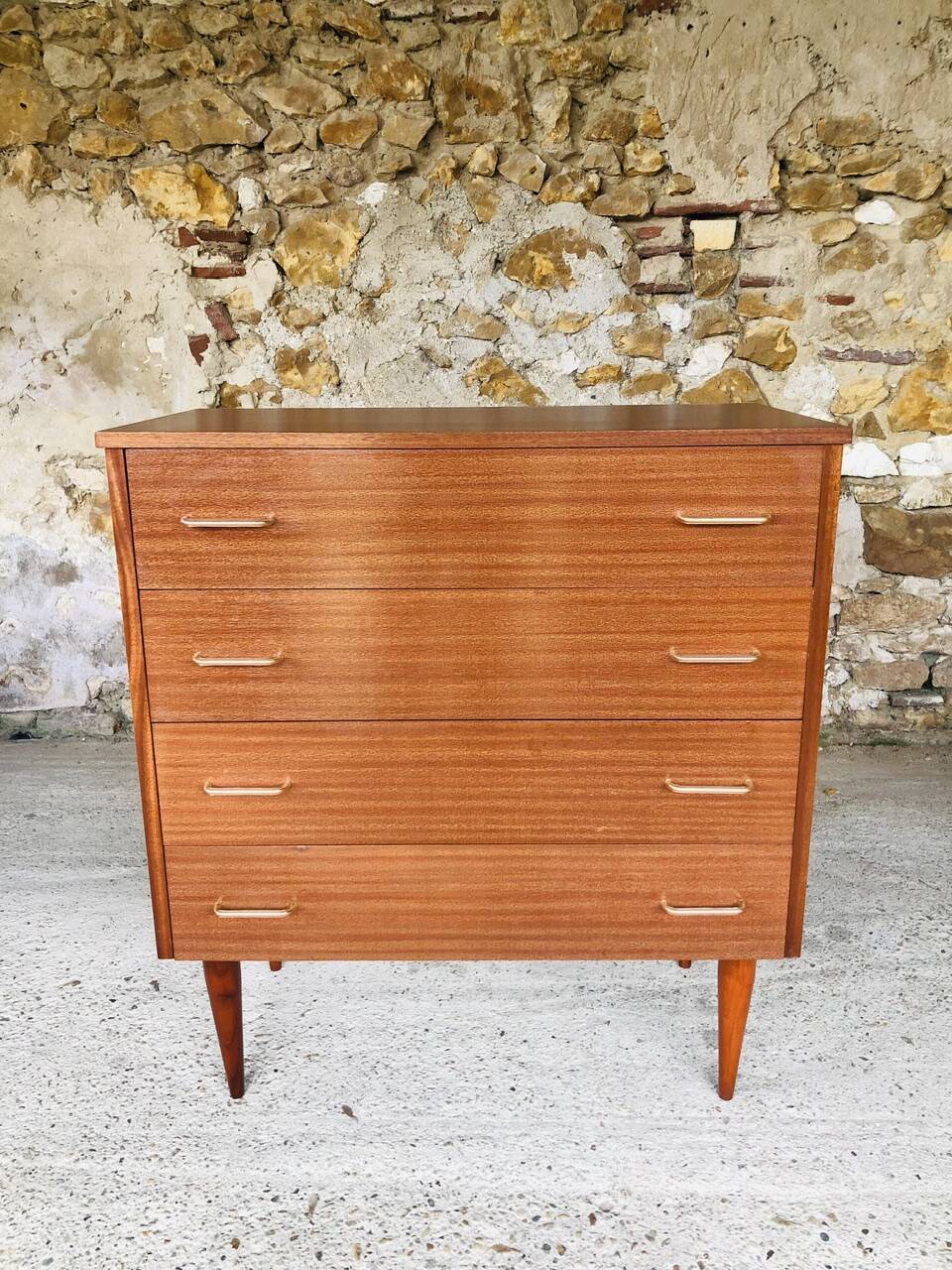 Vintage 4-drawer chest of drawers, Circa 60s