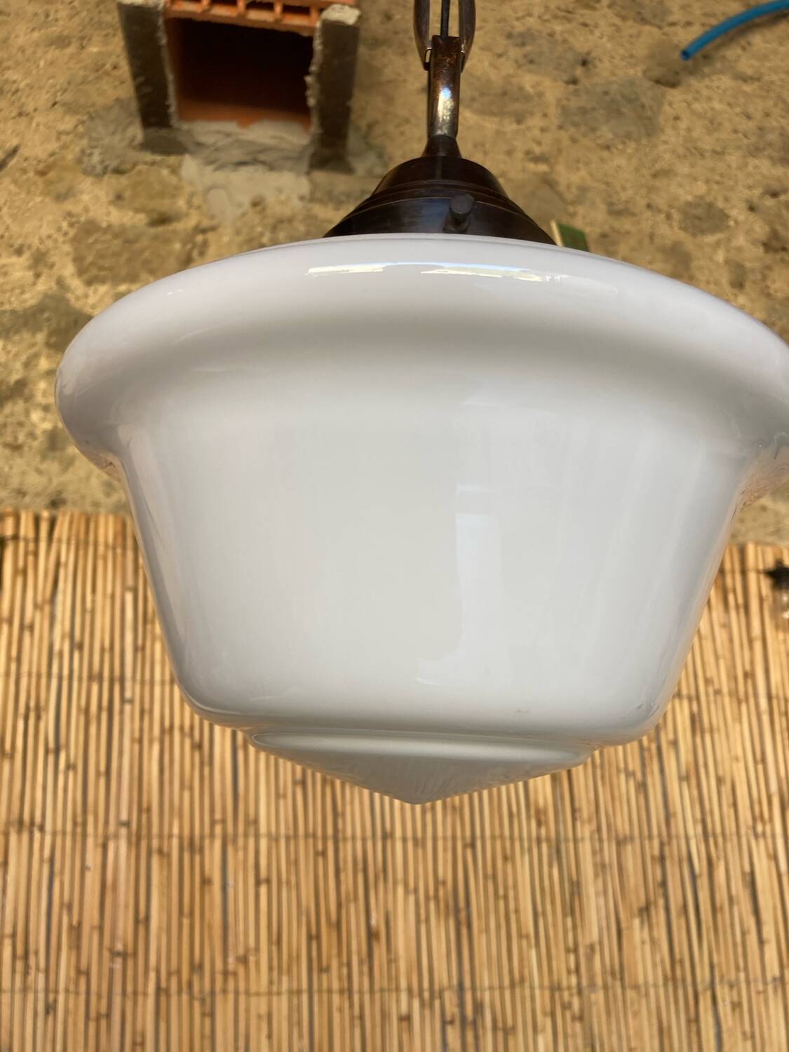 Suspension opaline Art Deco