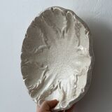 Decorative fluted cracked terracotta dish plate