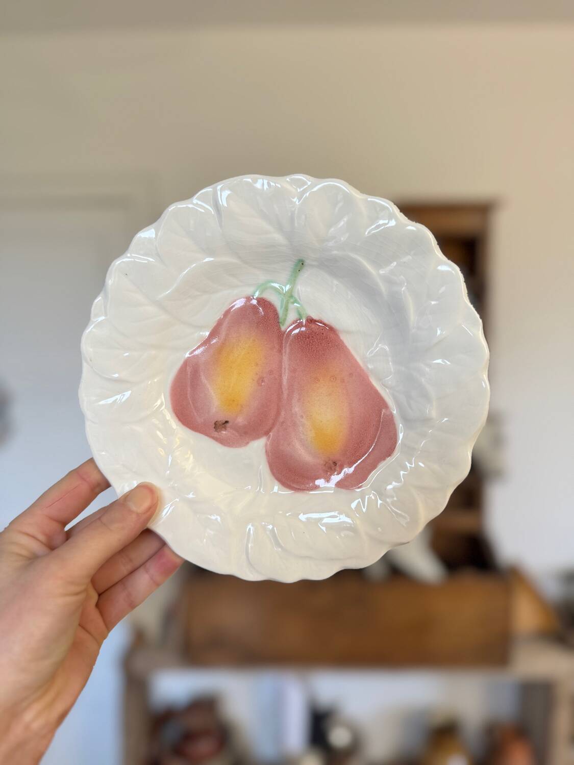 Vintage white slip plates