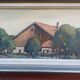 Oil painting on canvas Swiss Chalet Farm signed Boegli