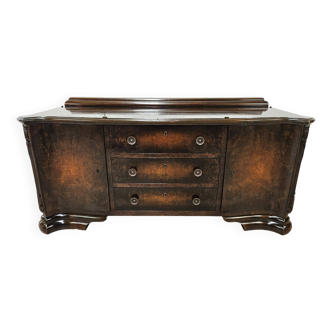 Console Art Déco en noyer des années 1940