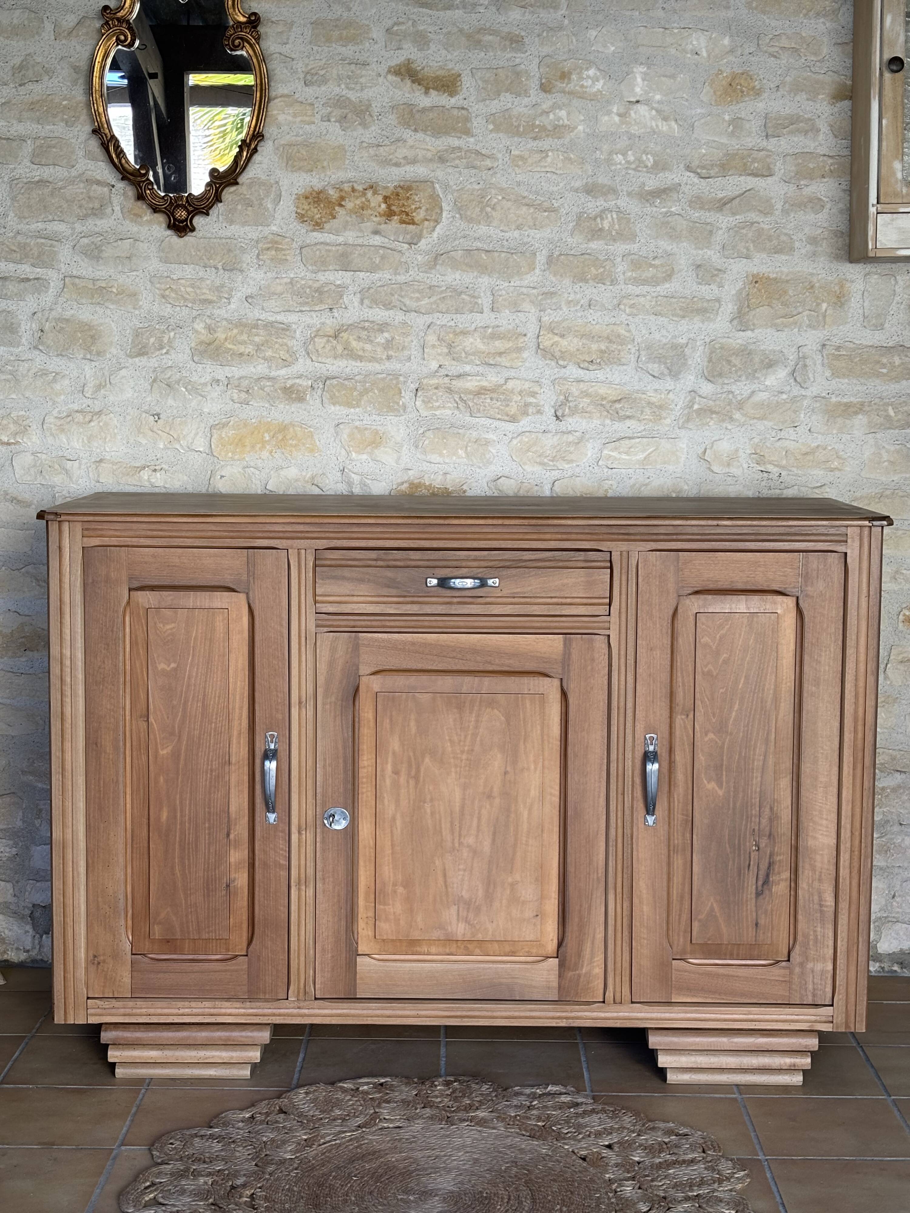 Restored solid wood Art Deco sideboard
