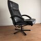 Danish swivel armchair in black leather – 1970s/80s - Skipper Furniture