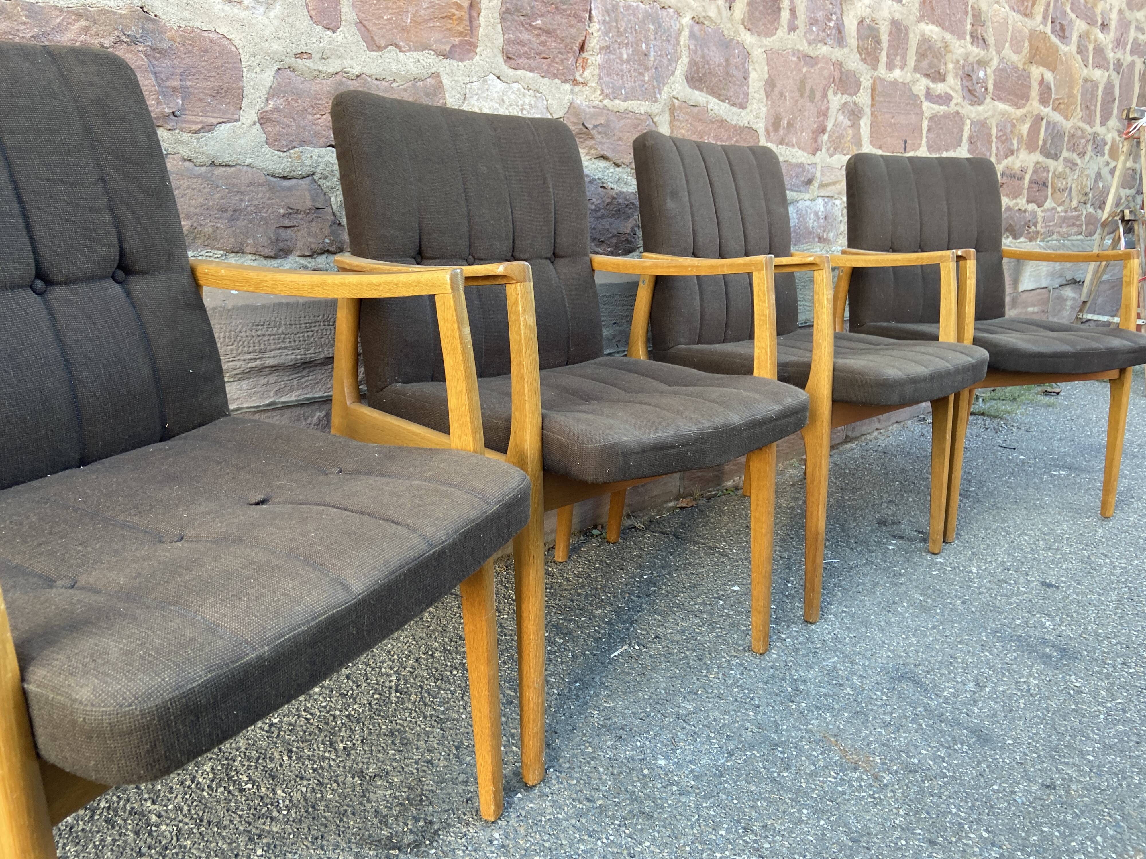 4 armchairs Scandinavian Lounge Chairs 60s Fröscher KG