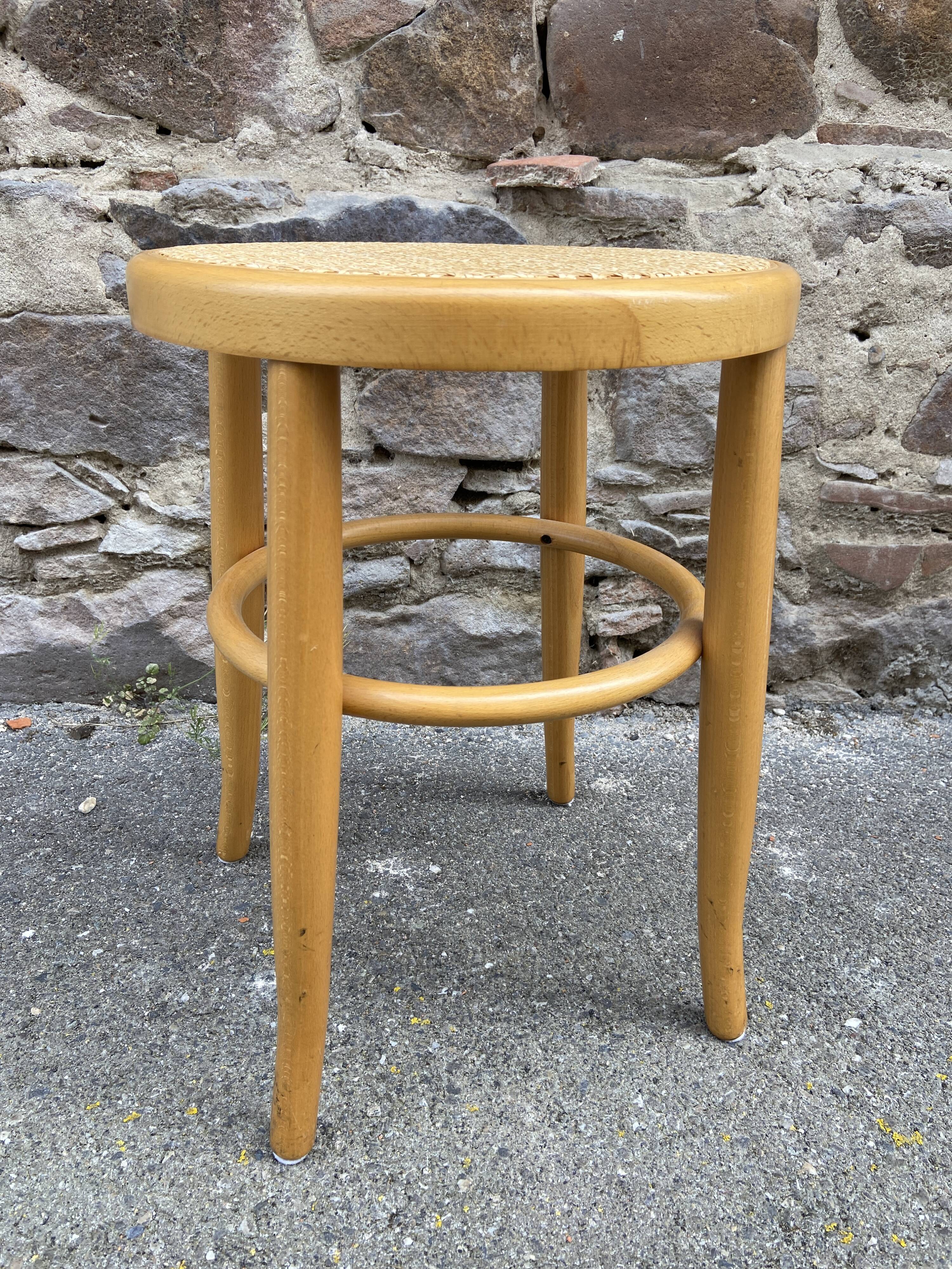 vintage curved wooden stool