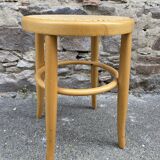 vintage curved wooden stool