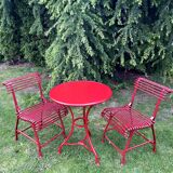 Salon de jardin - 2 chaises Arras US, 1 guéridon Arras - Rouge vif