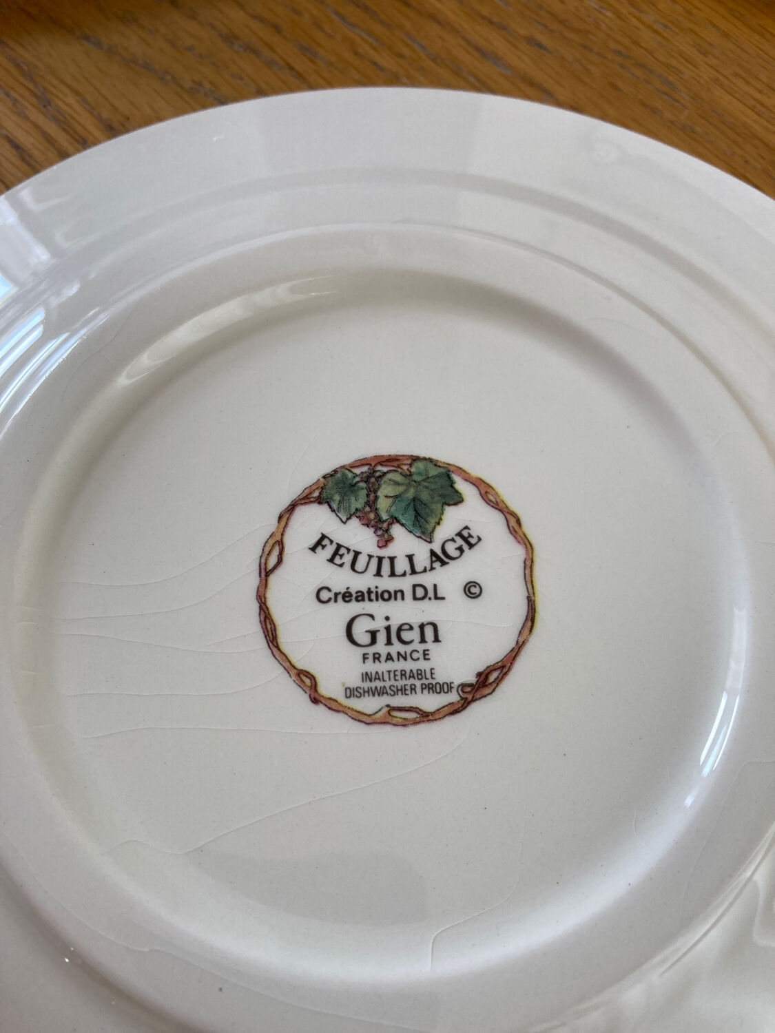 Plates Gien Vintage foliage