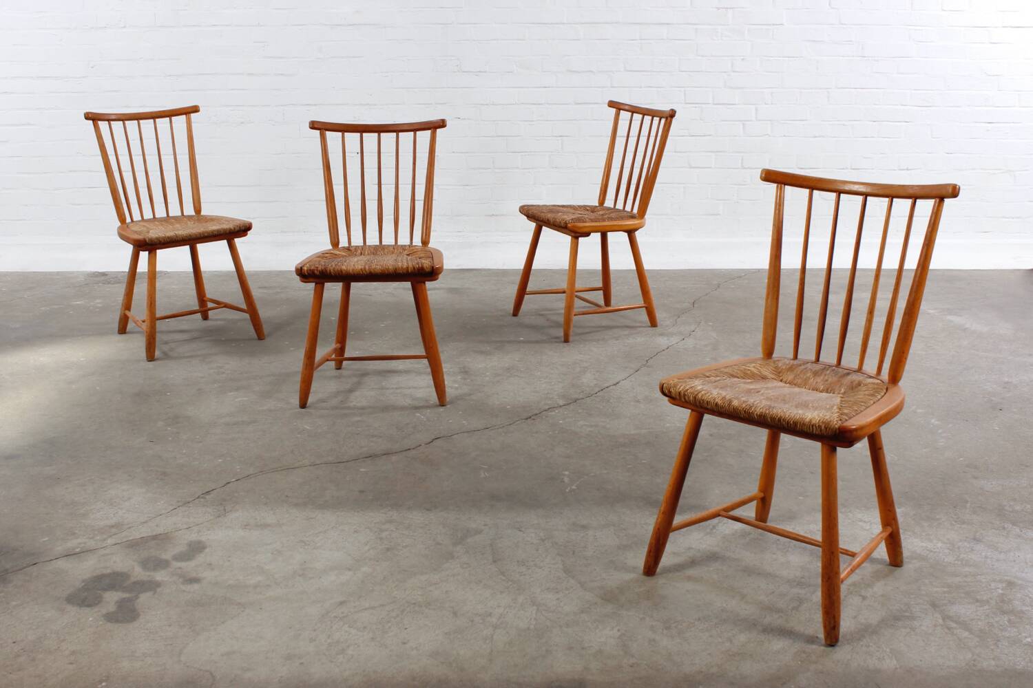 Vintage 4er Set Stühle Lambrecht WKS Mid Century 50er 60er