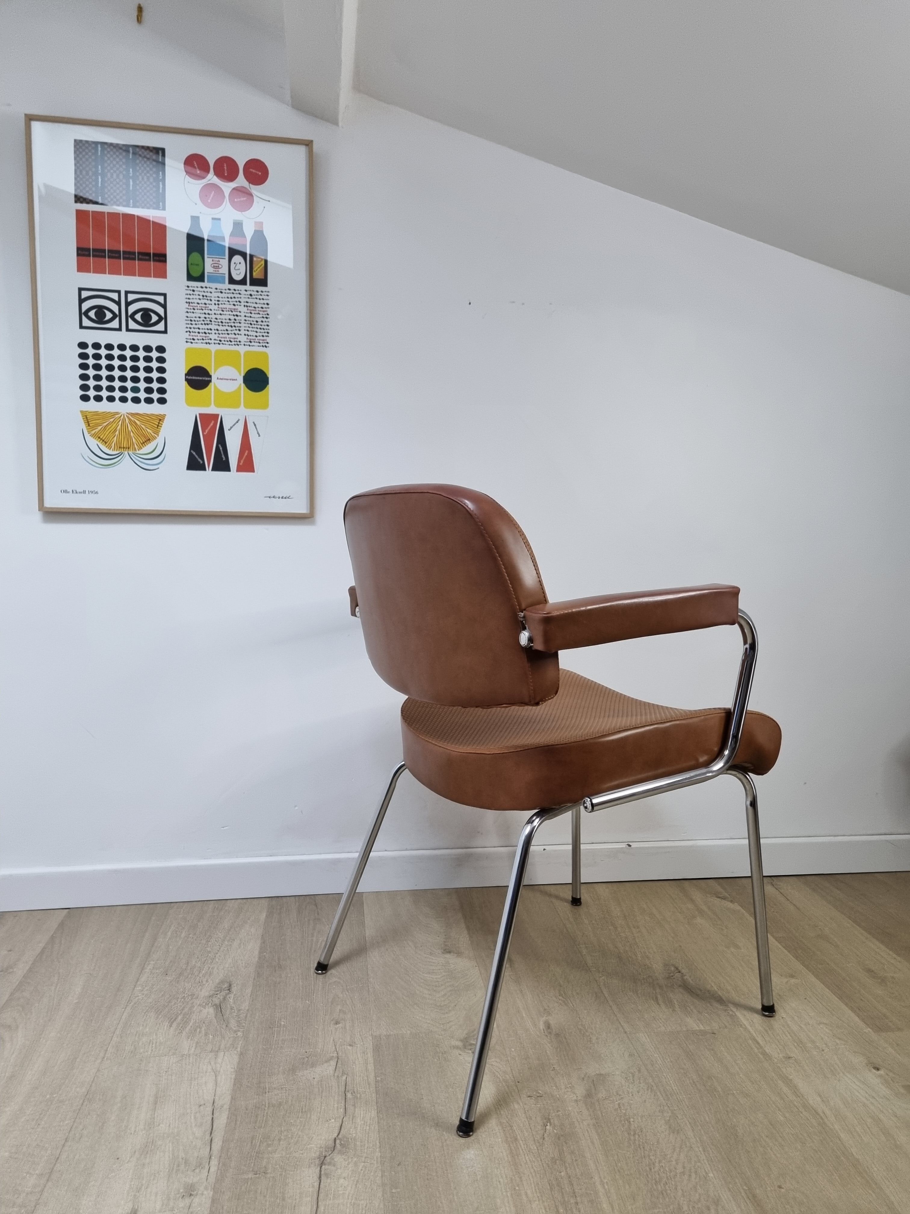 Vintage two-tone skai armchair