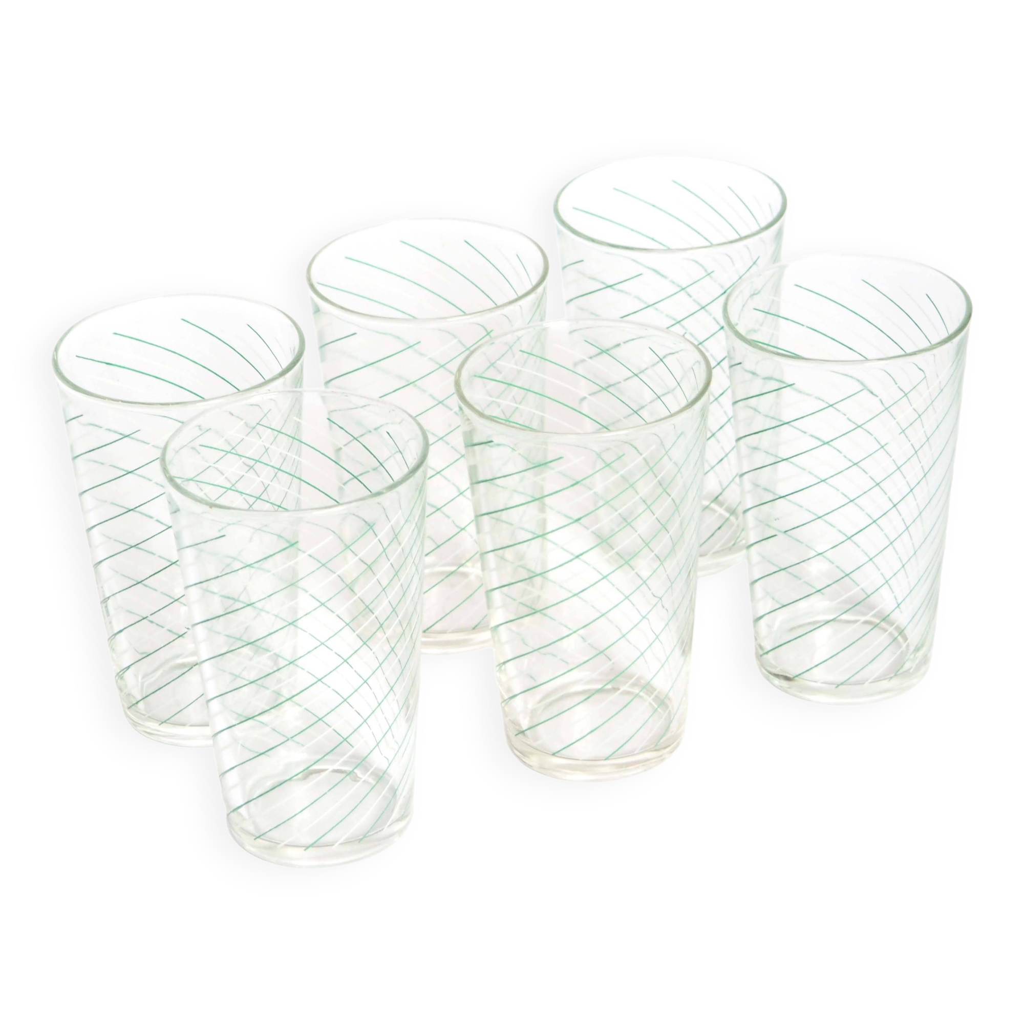 Lot de 6 verres vintage