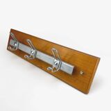 Vintage industrial wood and metal coat rack