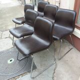 Set of 6 ergonomic chairs circa 1960