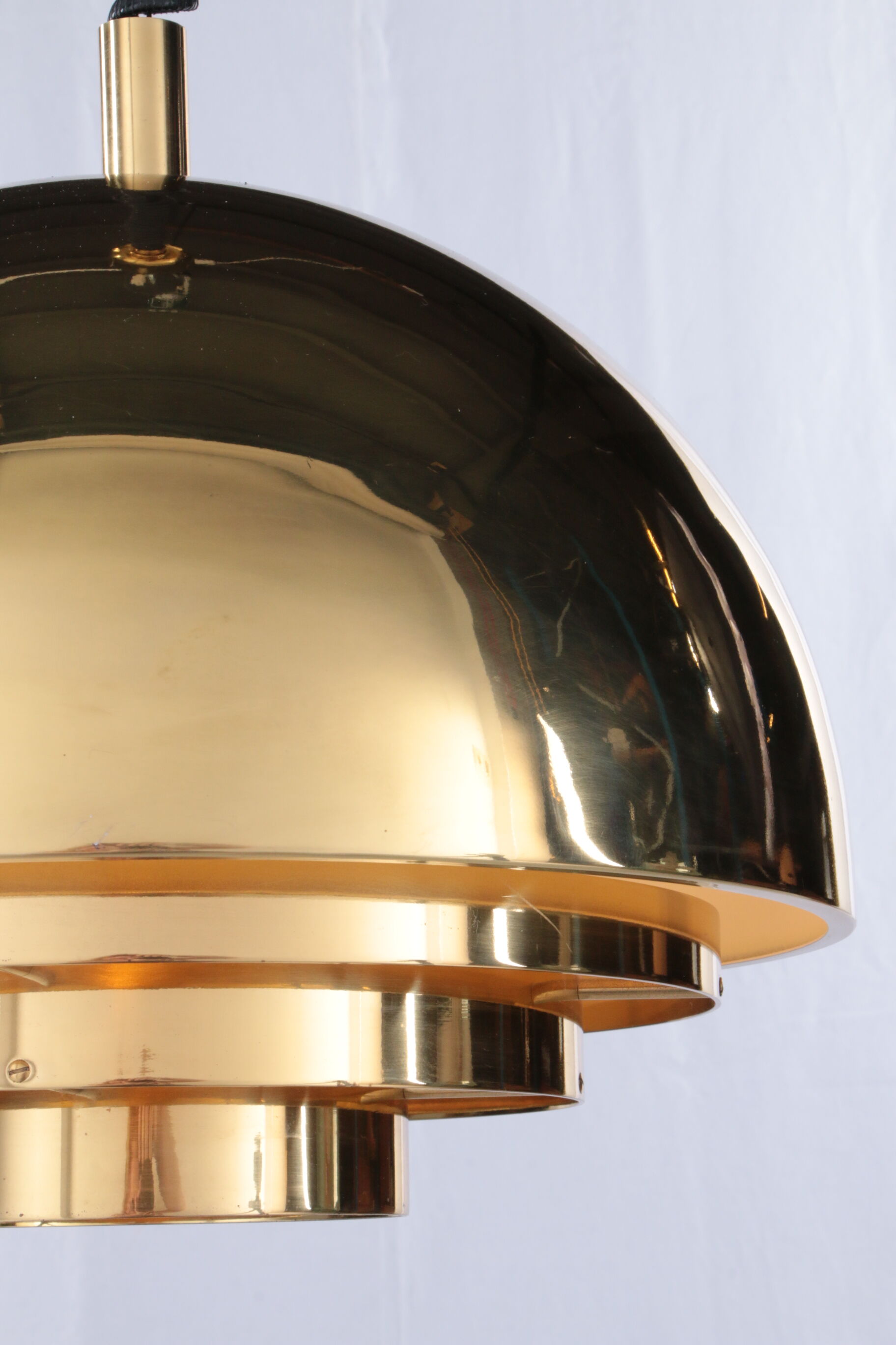 Vintage brass hanging lamp by Vereinigte Werkstatten Collection, 1960
