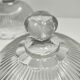 Two cheese bells molded pressed glass striated Art Deco style early twentieth century