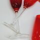10 ruby red blown glass champagne flutes