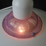Dansk design white/purple 1980s pendant lamp by Danish Jeka Metaltryk