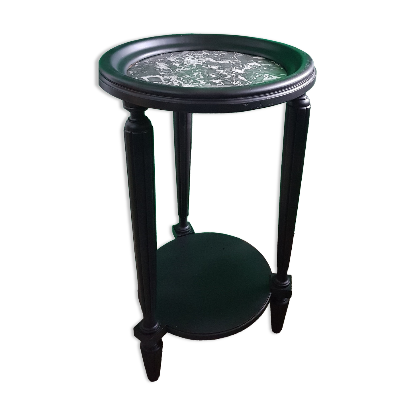 Pedestal table - black and white marble top