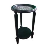 Pedestal table - black and white marble top