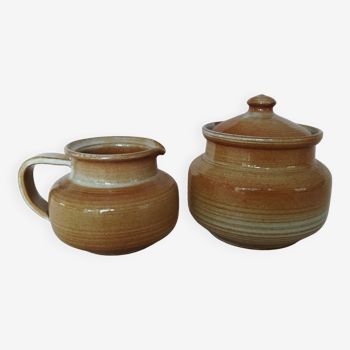 Montgolfier stoneware milk jug & sugar bowl