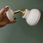 Vintage wall lamp shade in white opaline