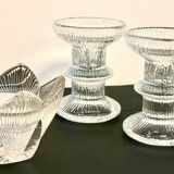 Vintage-style crystal candlesticks in the style of LITTLA