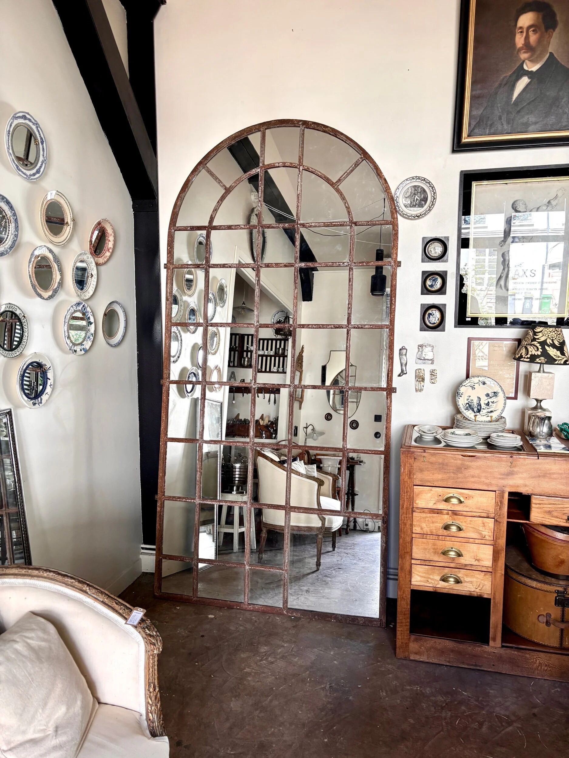 Orangerie mirror in wrought iron ☐ 260 x 130 cm