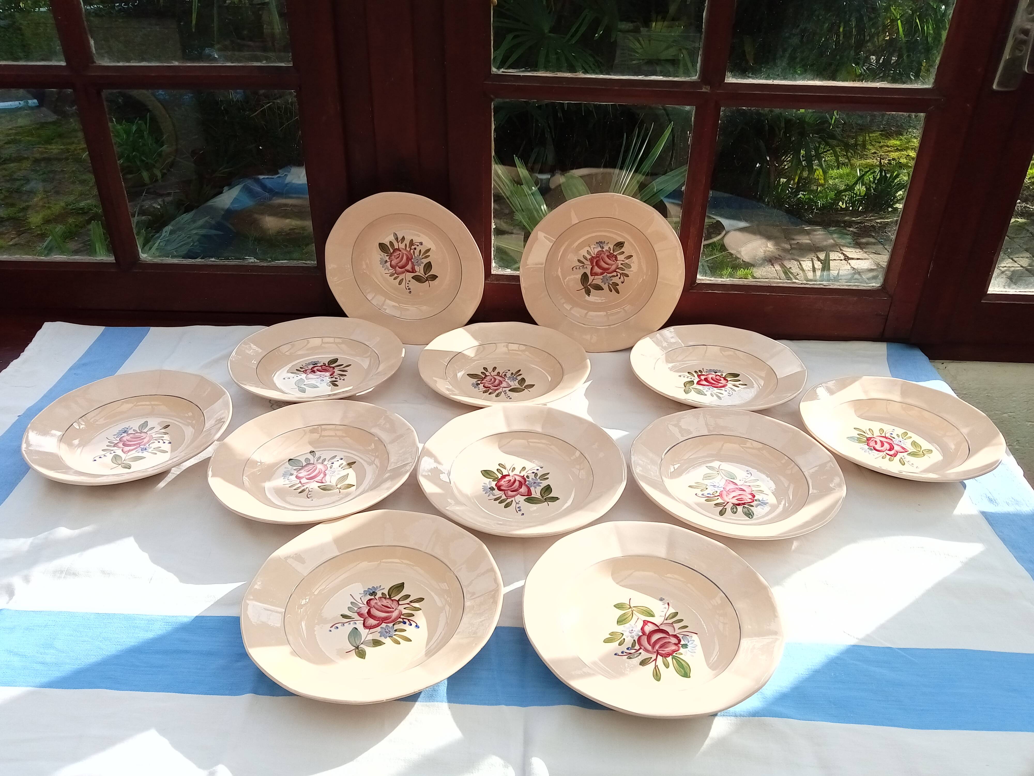 12 Digoin soup plates