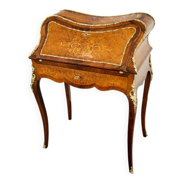 Secrétaire Bonheur du Jour Louis XV en palissandre et noyer 1870-1900