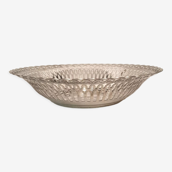 Openwork silver metal breadbasket