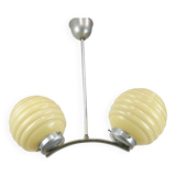 Lustre à sphère jaune Art Déco Italien