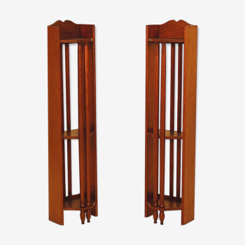 Pair of art deco mahogany wall columns