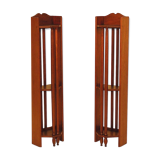 Pair of art deco mahogany wall columns