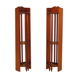 Pair of art deco mahogany wall columns