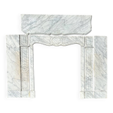 Louis XV style Pompadour fireplace in white marble
