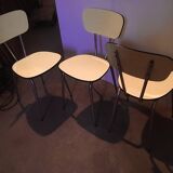 3 vintage yellow Formica chairs